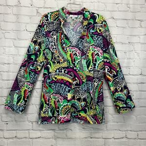 Jude Connally GEO Print Tunic Women's Size L Multicolor Beach Cover Up Vacation